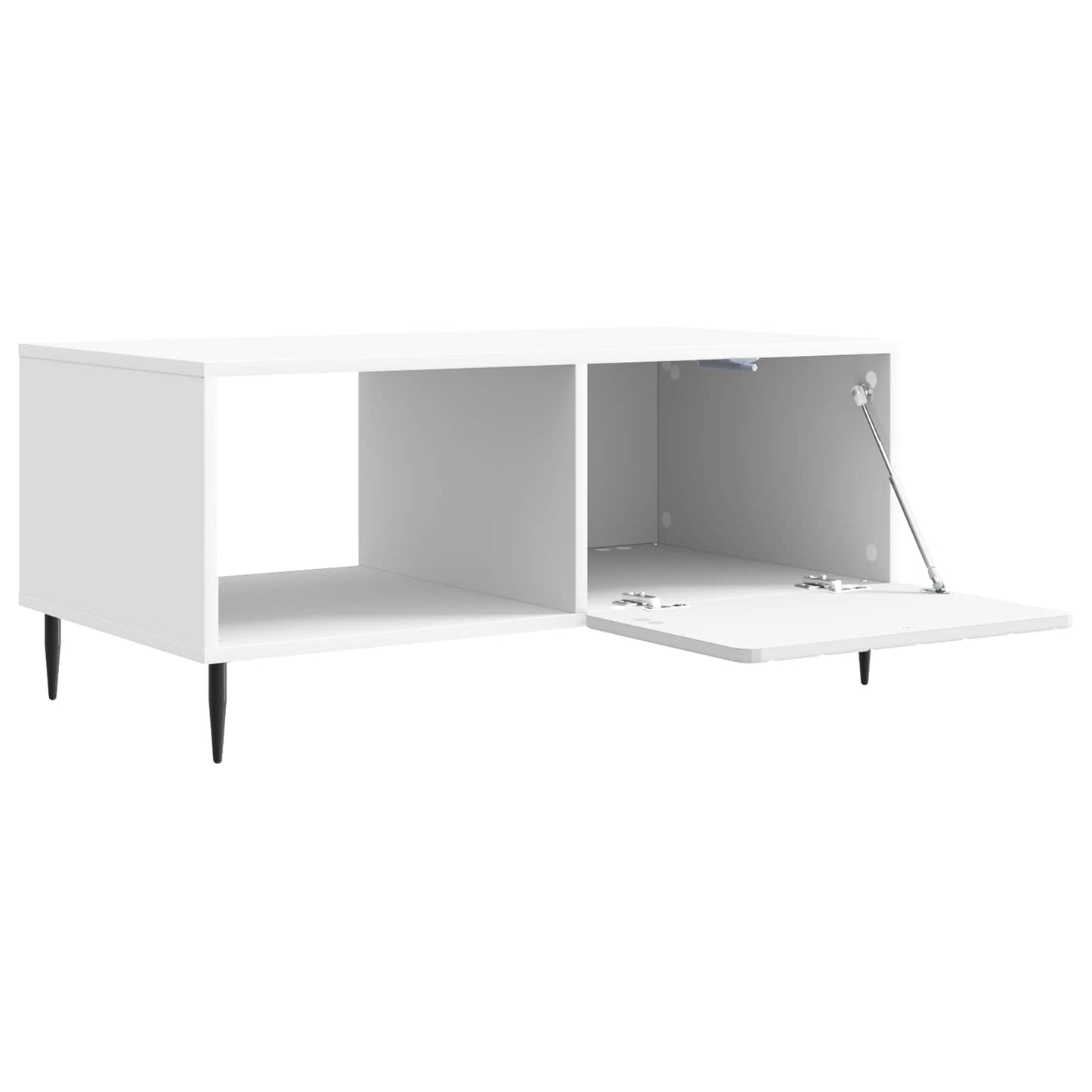 Salontafel Wit 90 x 50 x 40 cm Bewerkt hout