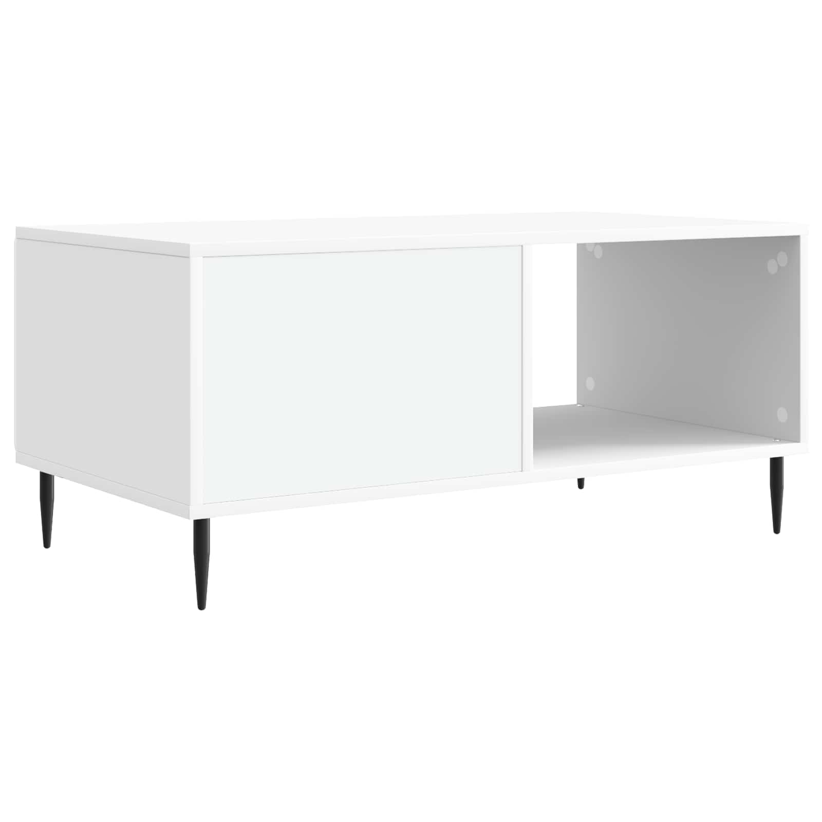 Salontafel Wit 90 x 50 x 40 cm Bewerkt hout