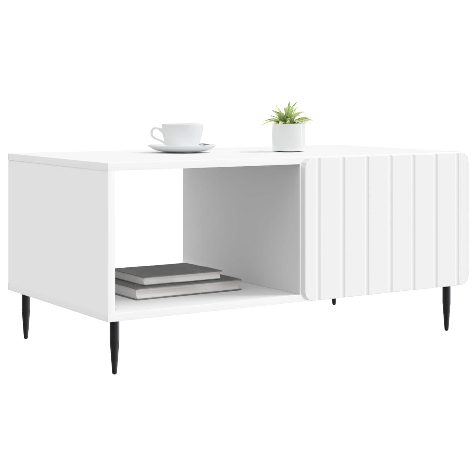 Salontafel Wit 90 x 50 x 40 cm Bewerkt hout
