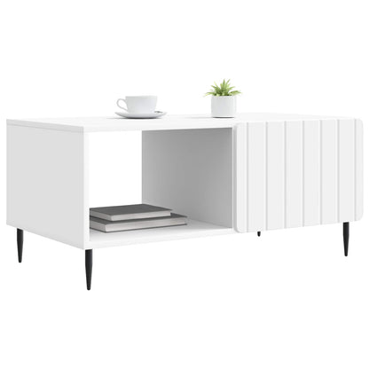 Salontafel Wit 90 x 50 x 40 cm Bewerkt hout