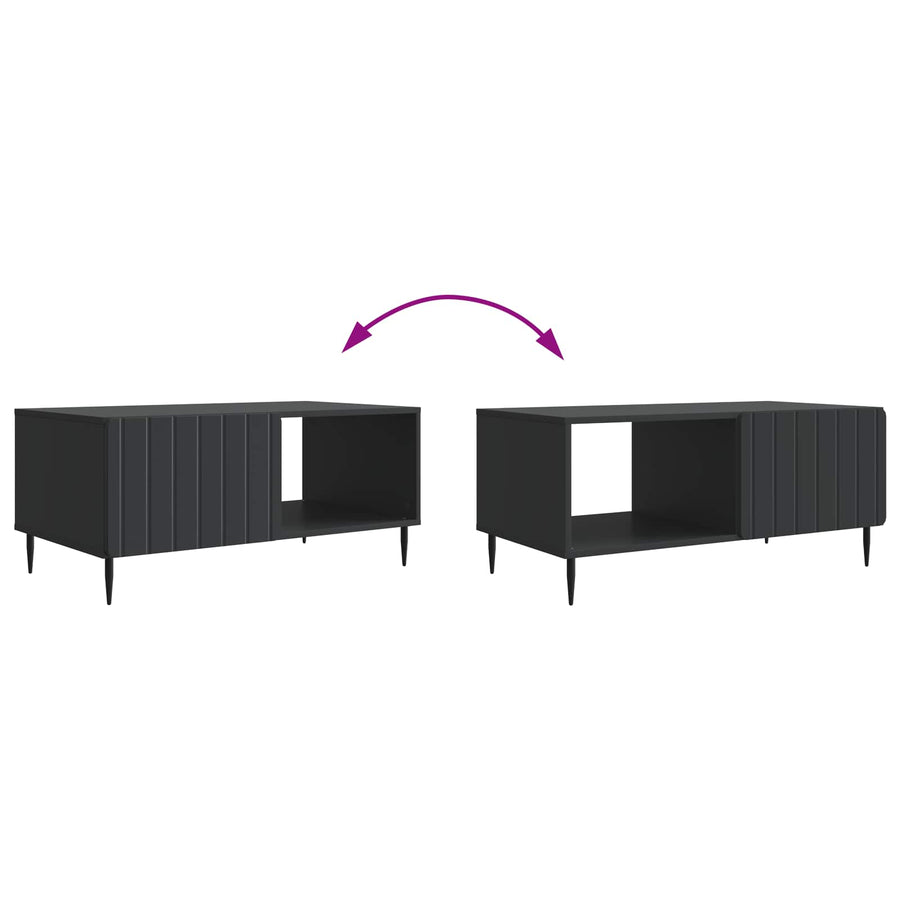 Salontafel Zwart 90 x 50 x 40 cm Bewerkt hout