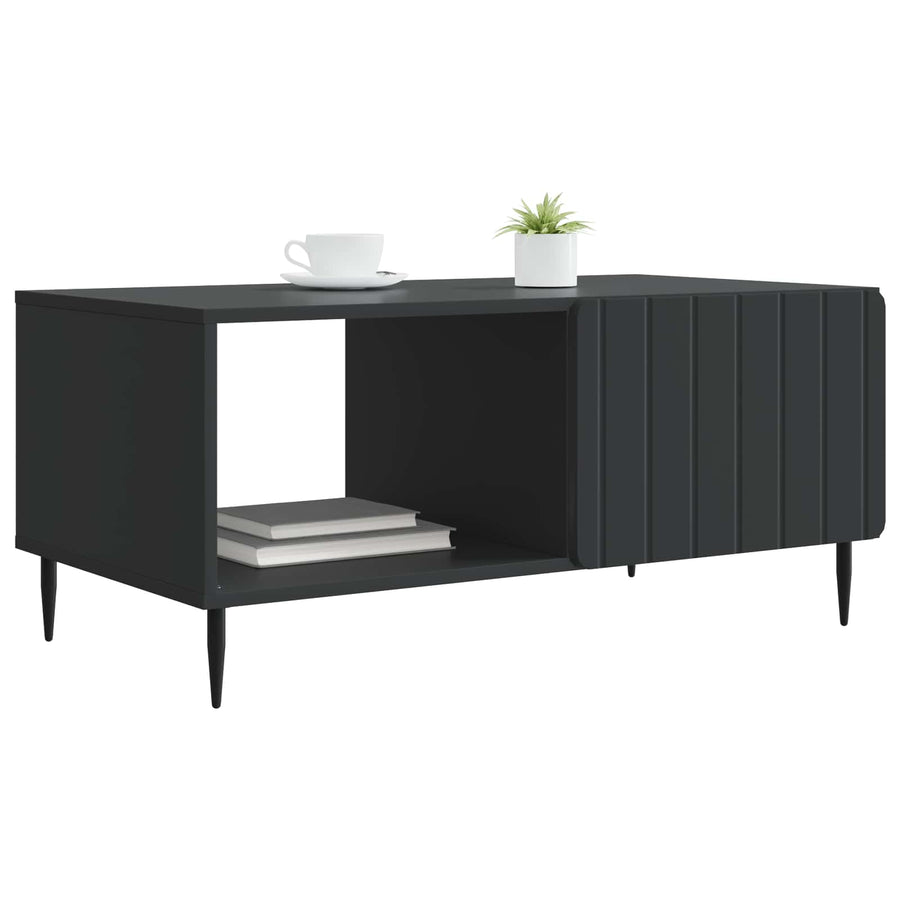 Salontafel Zwart 90 x 50 x 40 cm Bewerkt hout