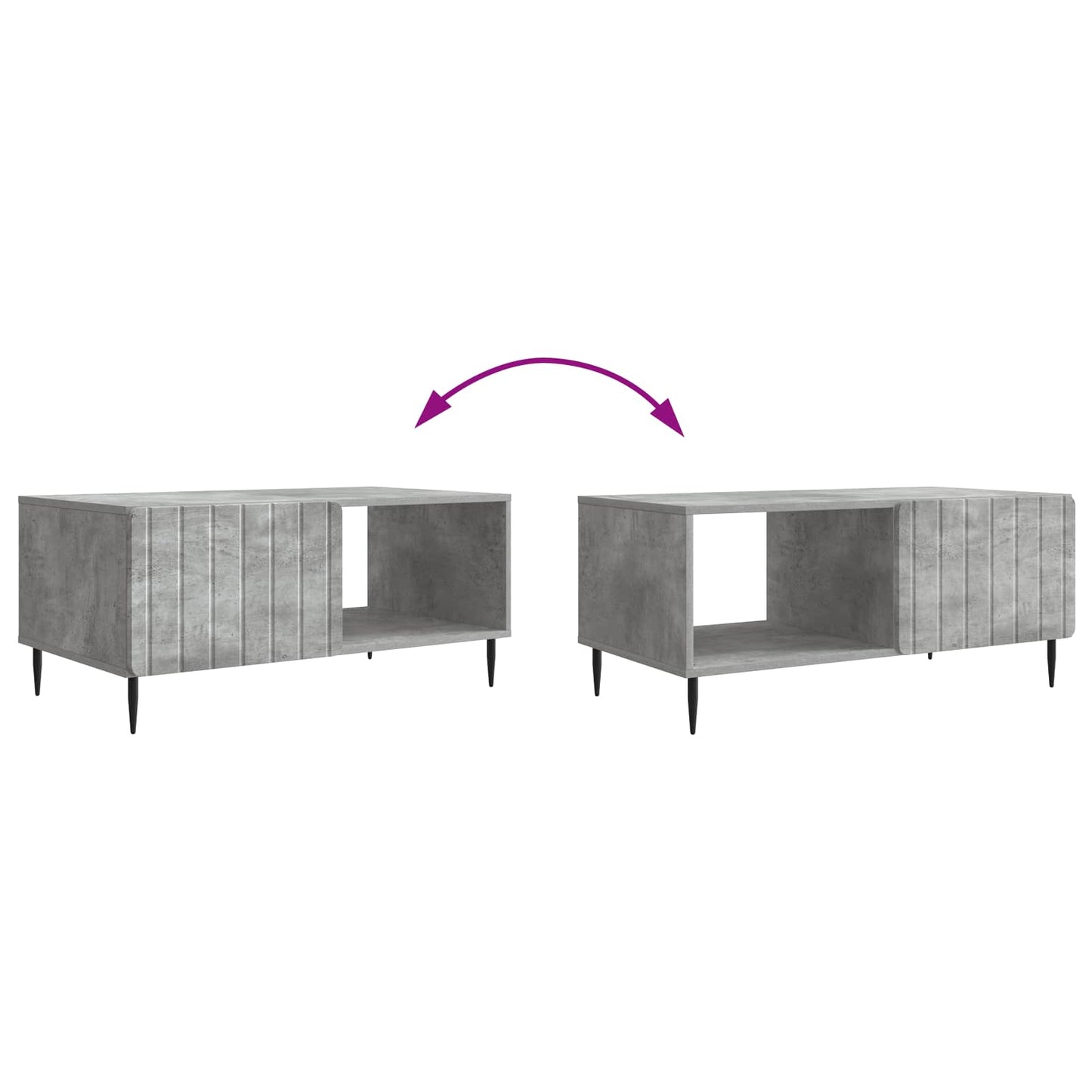Salontafel Betongrijs 90 x 50 x 40 cm Bewerkt hout
