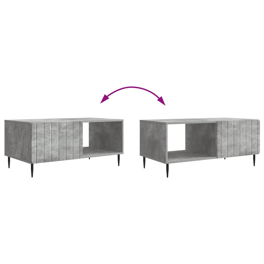 Salontafel Betongrijs 90 x 50 x 40 cm Bewerkt hout