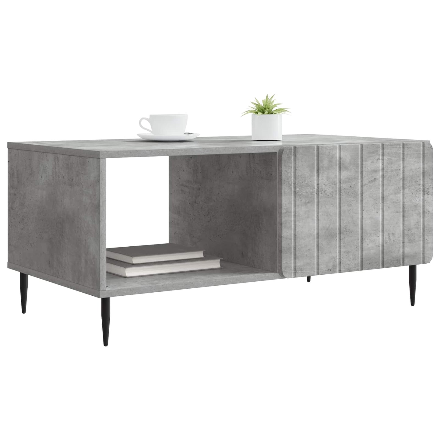 Salontafel Betongrijs 90 x 50 x 40 cm Bewerkt hout