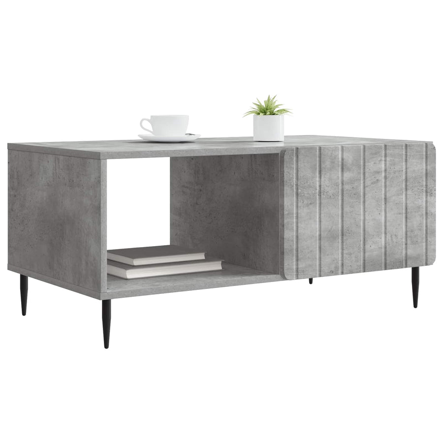 Salontafel Betongrijs 90 x 50 x 40 cm Bewerkt hout