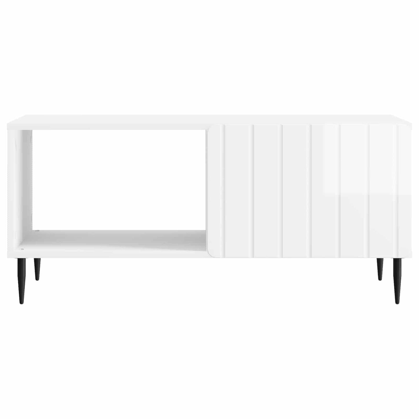 Salontafel Hoogglans Wit 90 x 50 x 40 cm Bewerkt hout