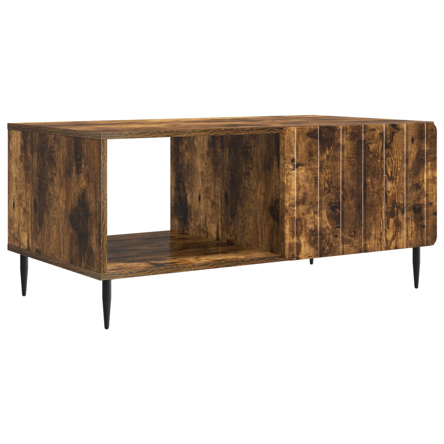 Salontafel Gerookt eiken 90 x 50 x 40 cm Bewerkt hout