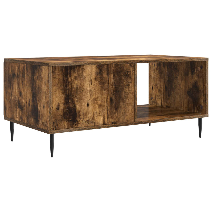 Salontafel Gerookt eiken 90 x 50 x 40 cm Bewerkt hout
