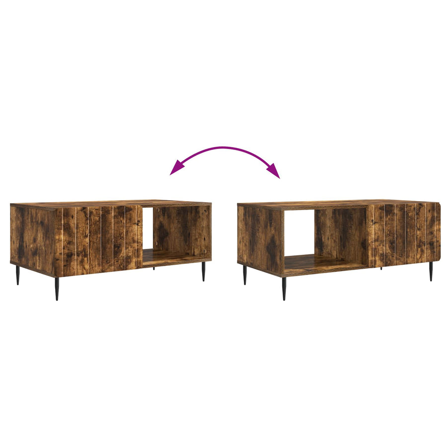 Salontafel Gerookt eiken 90 x 50 x 40 cm Bewerkt hout