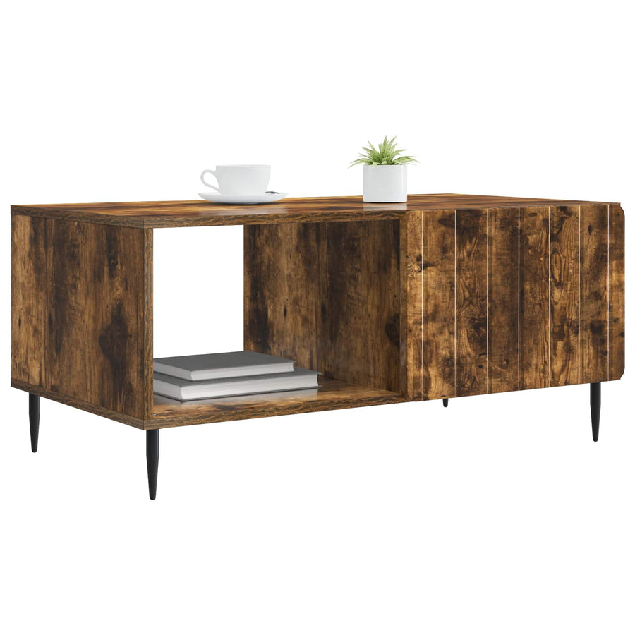 Salontafel Gerookt eiken 90 x 50 x 40 cm Bewerkt hout