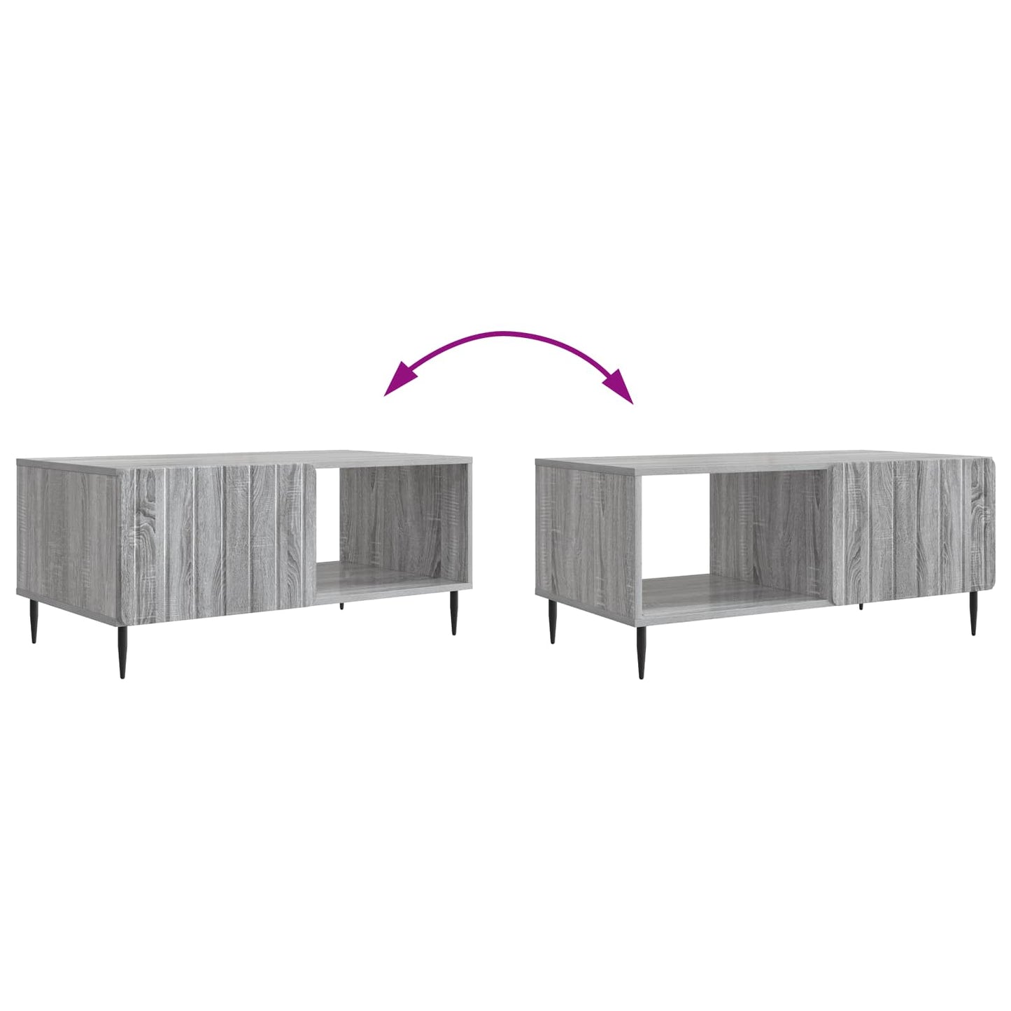 Salontafel Grijs Sonoma 90 x 50 x 40 cm Bewerkt hout
