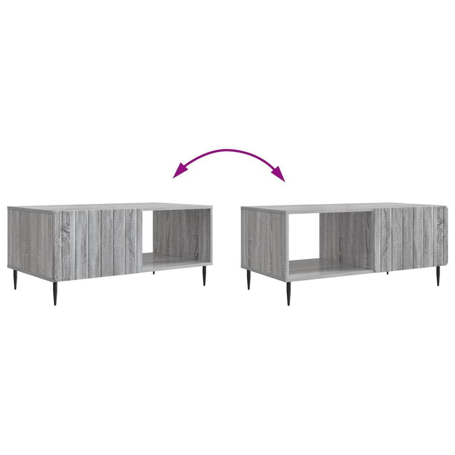 Salontafel Grijs Sonoma 90 x 50 x 40 cm Bewerkt hout
