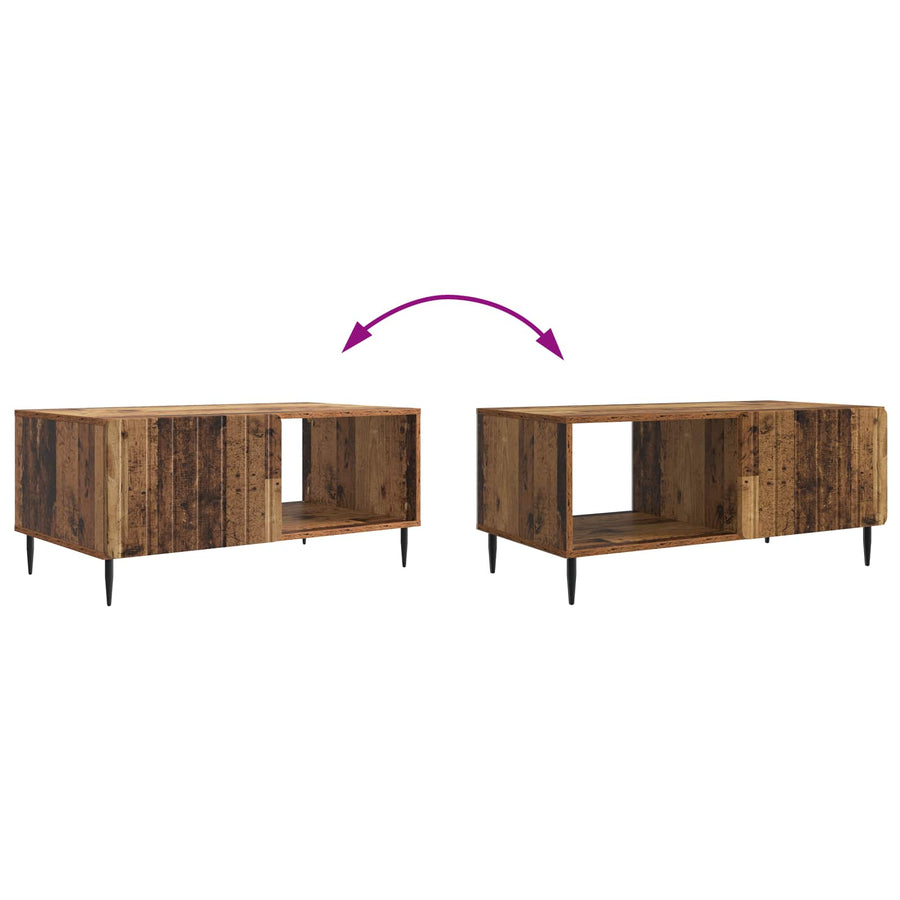 Salontafel Oud hout 90 x 50 x 40 cm Bewerkt hout
