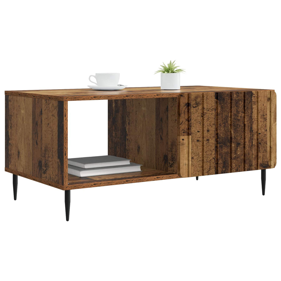 Salontafel Oud hout 90 x 50 x 40 cm Bewerkt hout