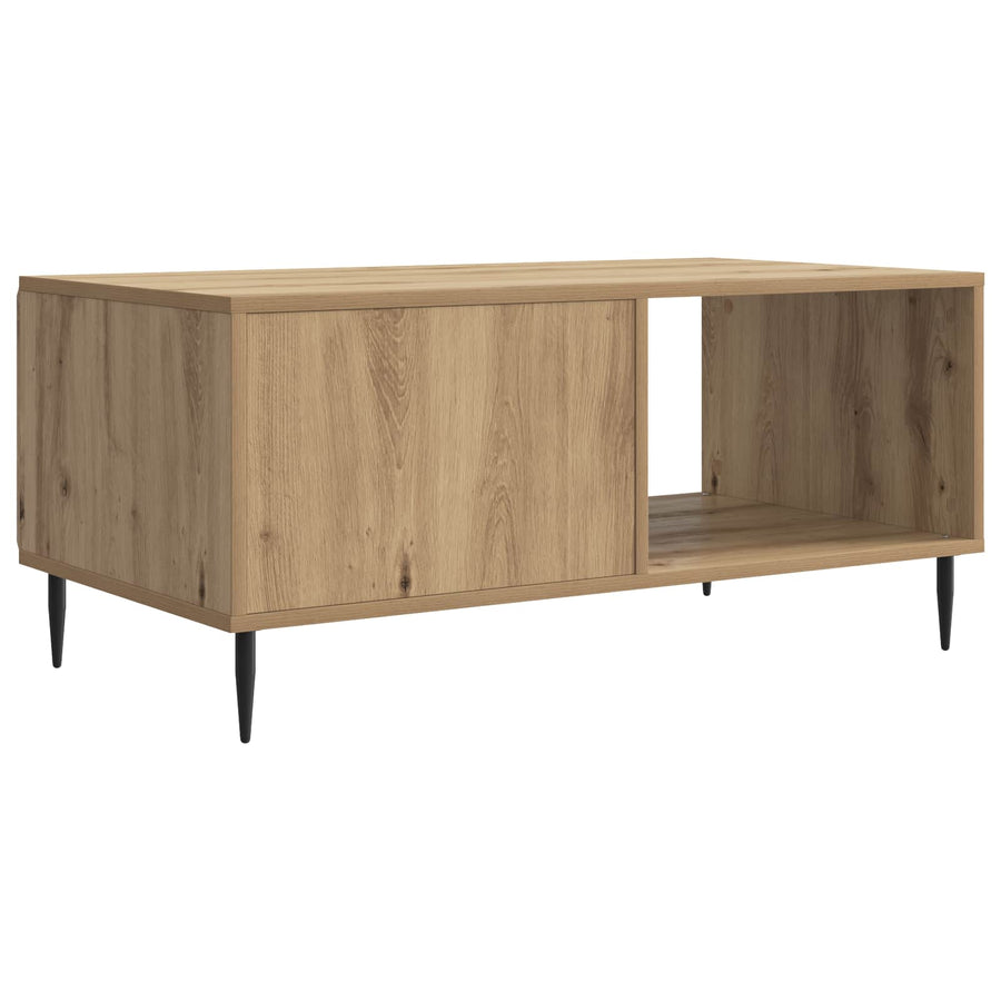 Salontafel Artisanaal eiken 90 x 50 x 40 cm Bewerkt hout