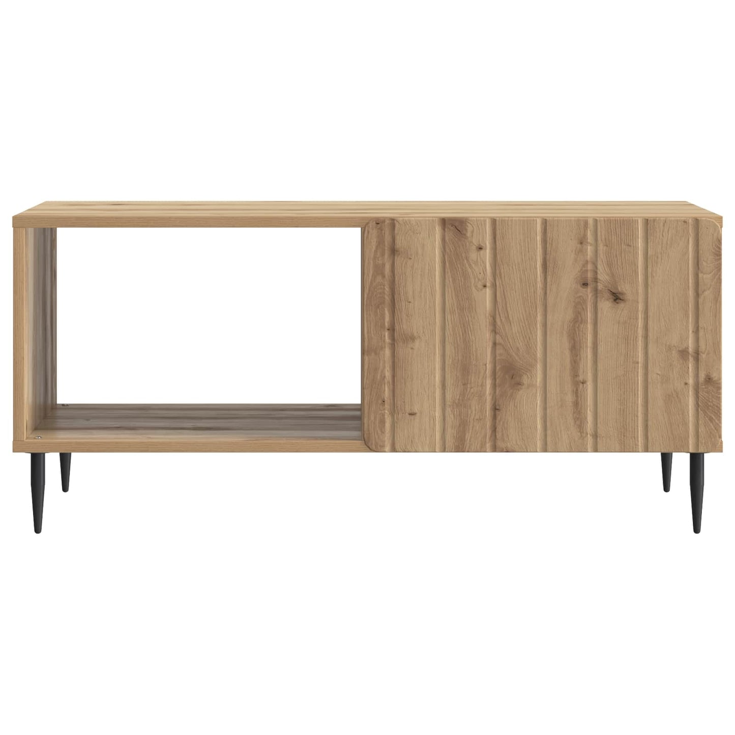 Salontafel Artisanaal eiken 90 x 50 x 40 cm Bewerkt hout
