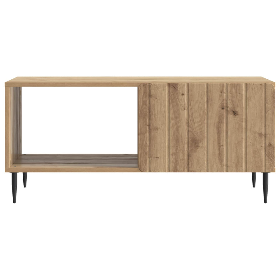 Salontafel Artisanaal eiken 90 x 50 x 40 cm Bewerkt hout