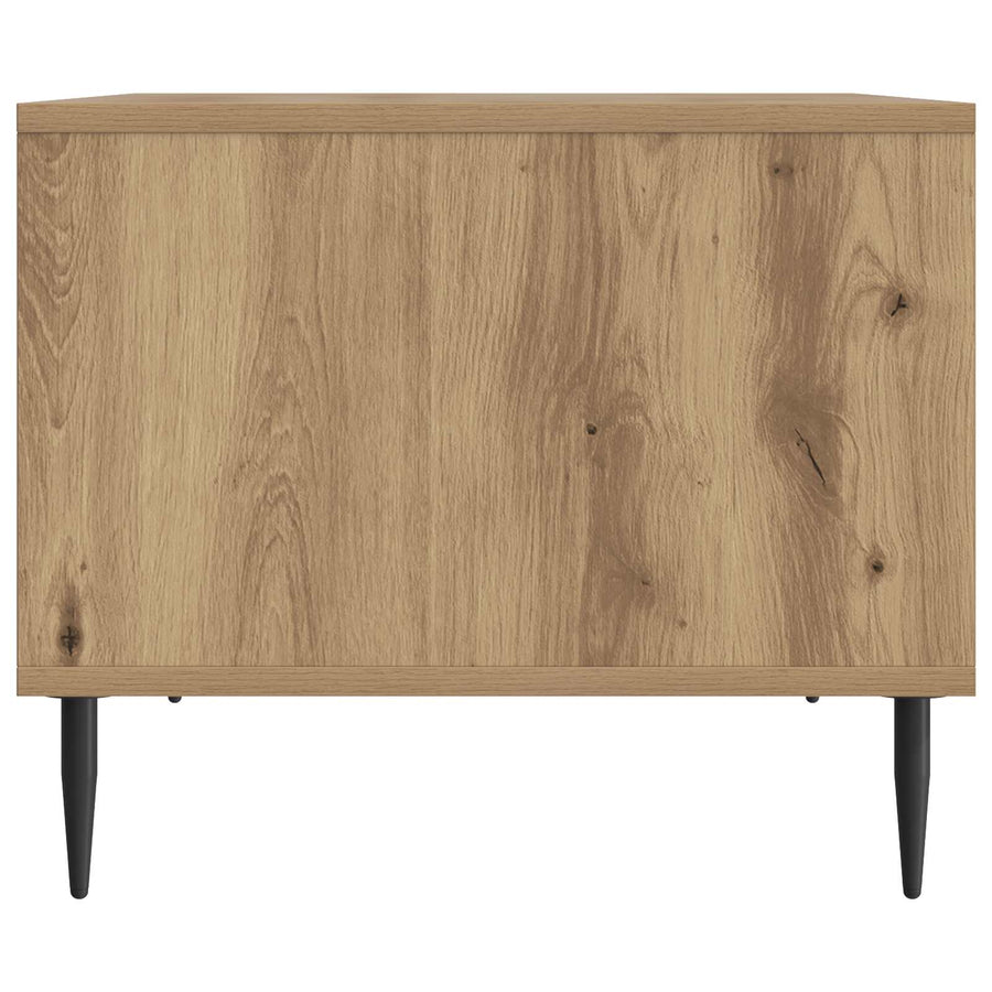 Salontafel Artisanaal eiken 90 x 50 x 40 cm Bewerkt hout