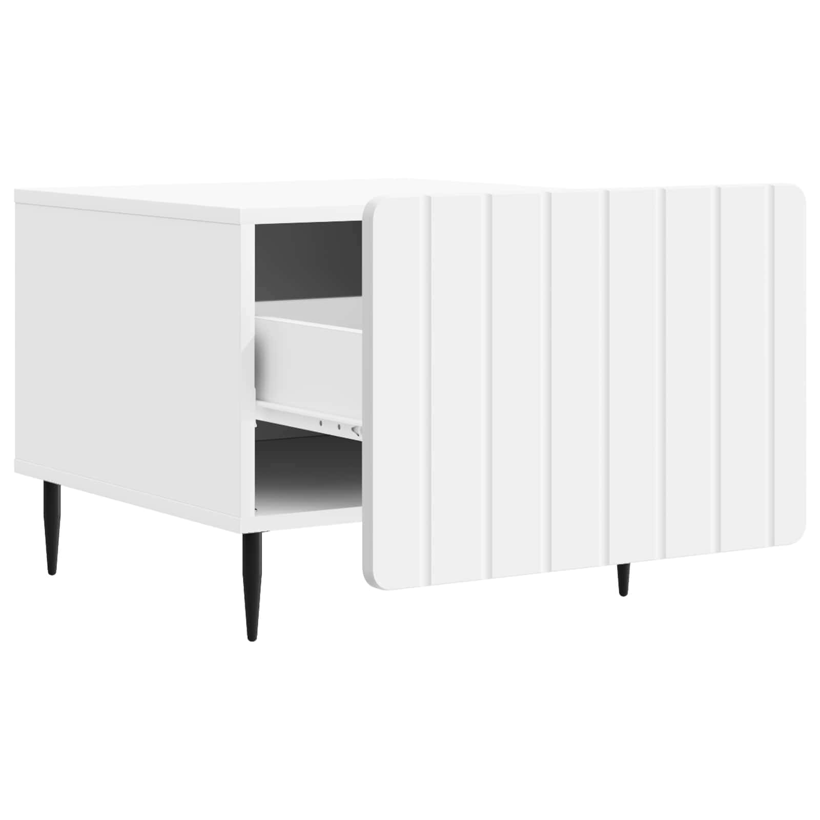Salontafel met lade Wit 49 x 50 x 42 cm Bewerkt hout