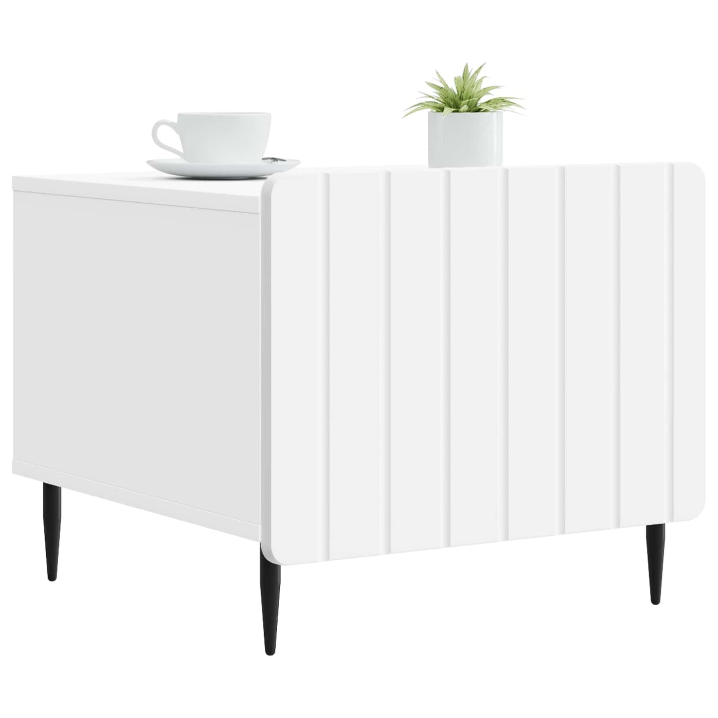 Salontafel met lade Wit 49 x 50 x 42 cm Bewerkt hout