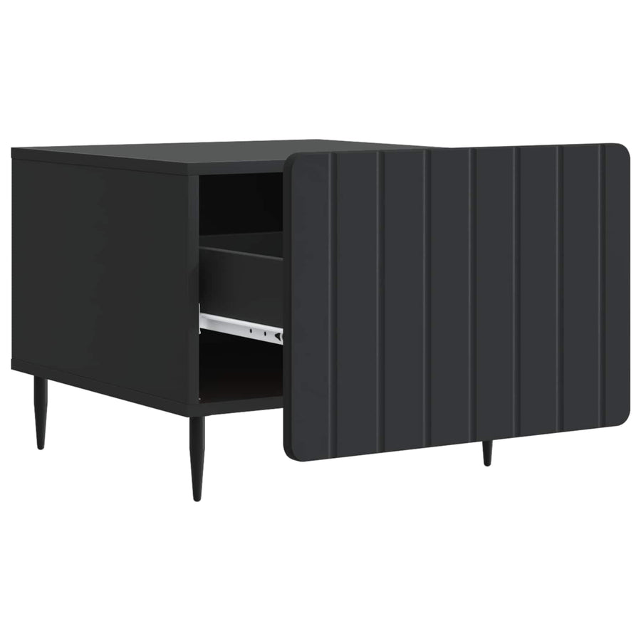 Salontafel met lade Zwart 49 x 50 x 42 cm Bewerkt hout
