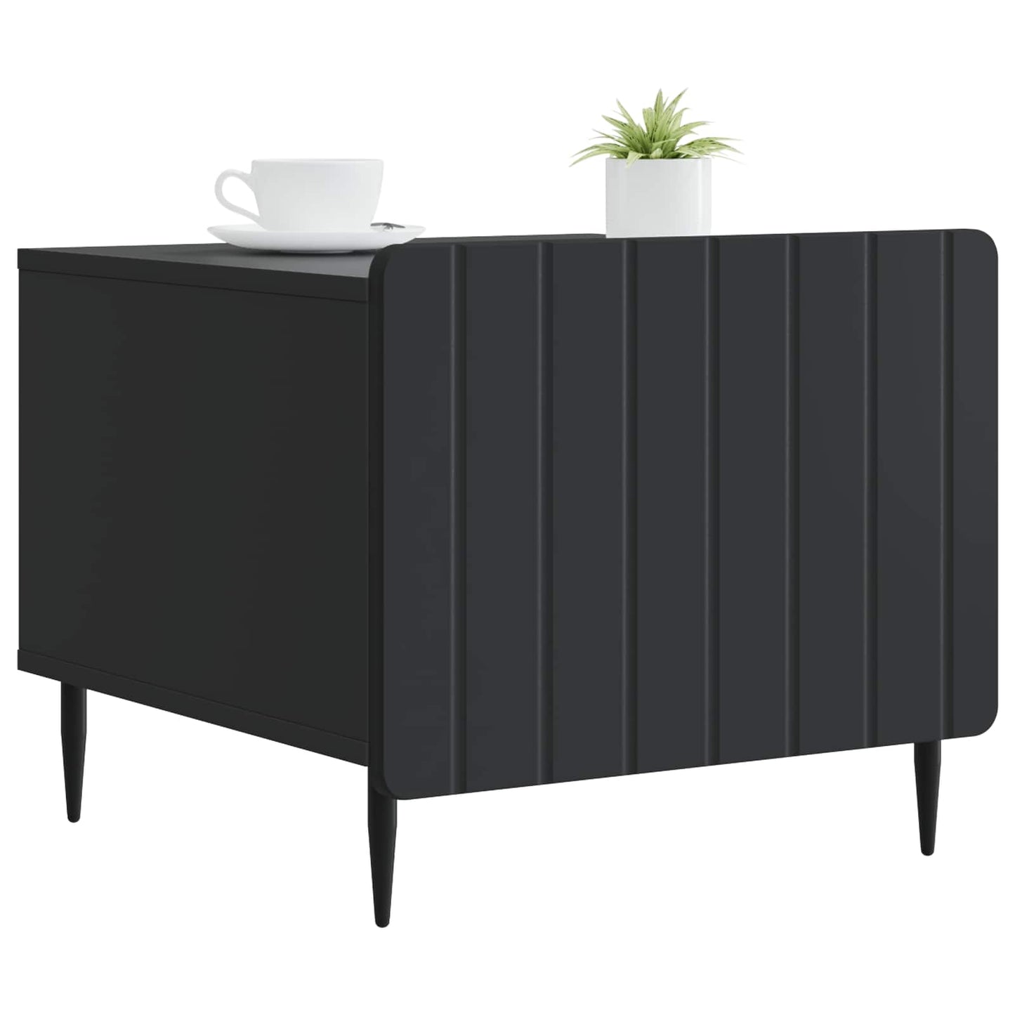 Salontafel met lade Zwart 49 x 50 x 42 cm Bewerkt hout
