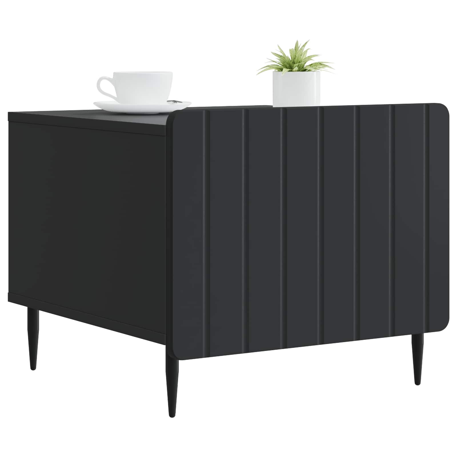 Salontafel met lade Zwart 49 x 50 x 42 cm Bewerkt hout