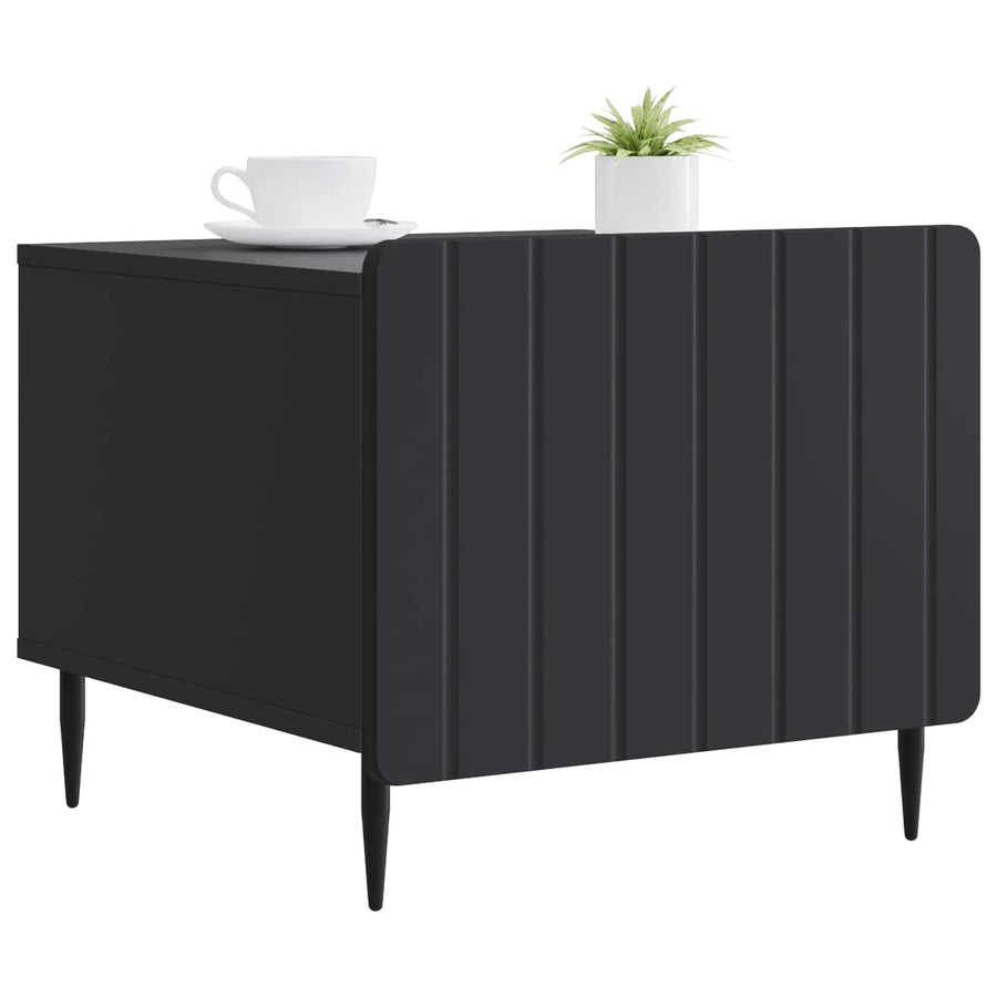 Salontafel met lade Zwart 49 x 50 x 42 cm Bewerkt hout
