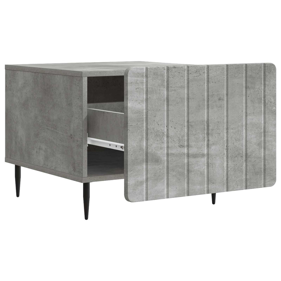 Salontafel met lade Betongrijs 49 x 50 x 42 cm Bewerkt hout