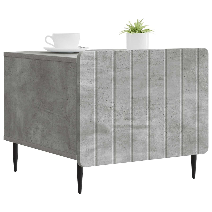 Salontafel met lade Betongrijs 49 x 50 x 42 cm Bewerkt hout