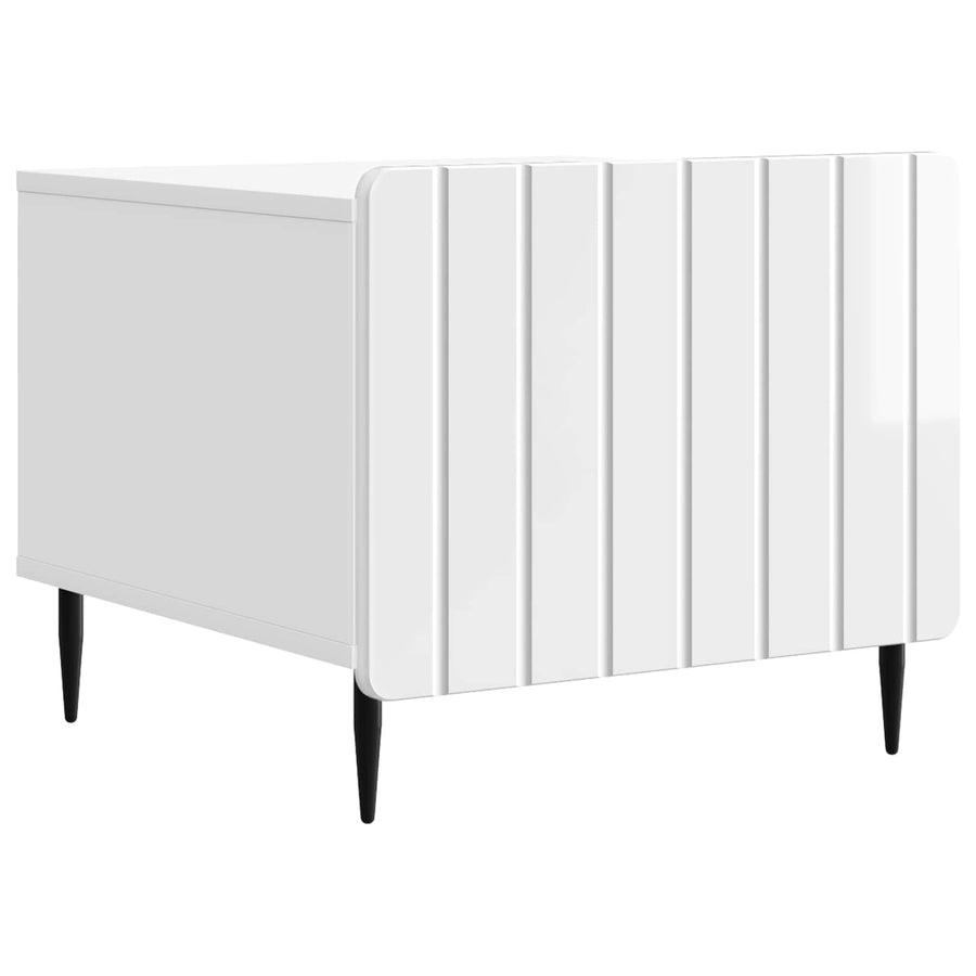 Salontafel met lade Hoogglans Wit 49 x 50 x 42 cm Bewerkt hout