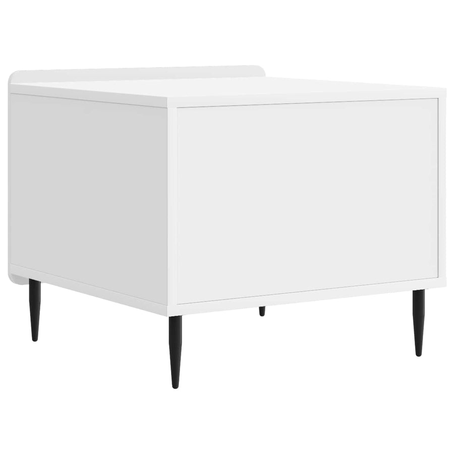 Salontafel met lade Hoogglans Wit 49 x 50 x 42 cm Bewerkt hout