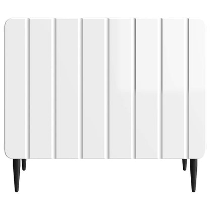 Salontafel met lade Hoogglans Wit 49 x 50 x 42 cm Bewerkt hout