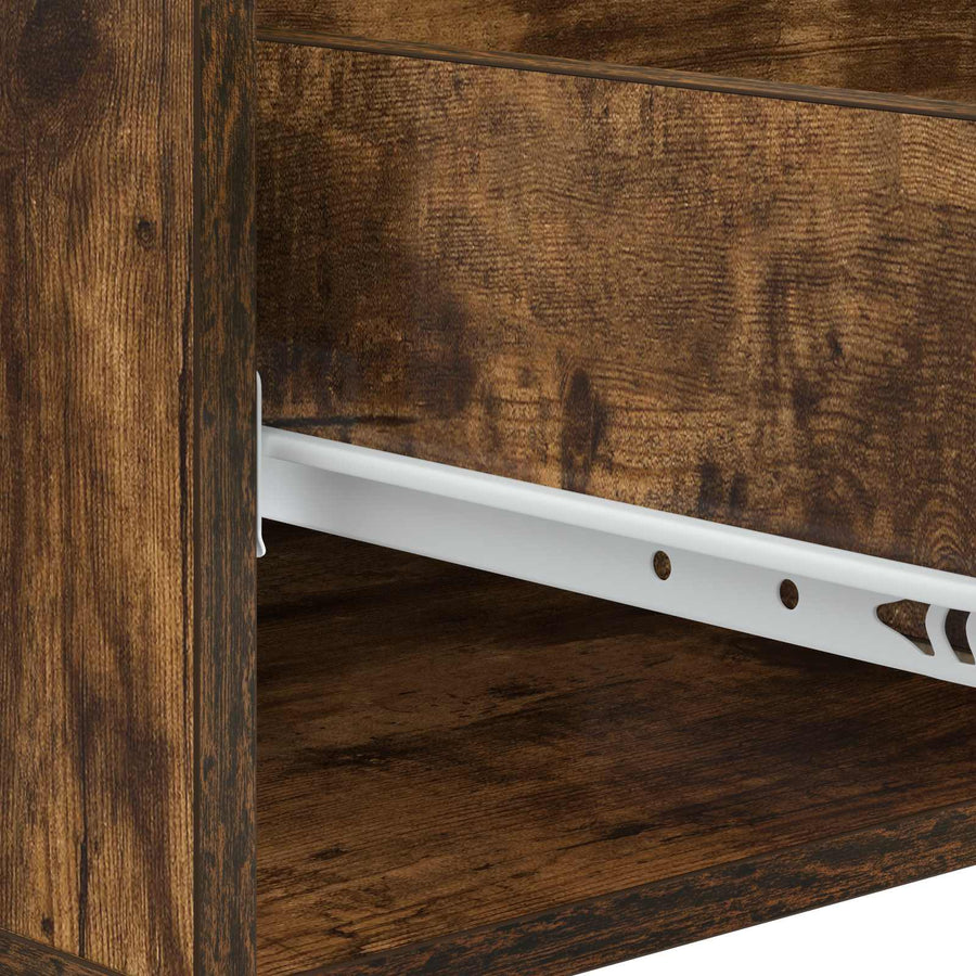 Salontafel met lade Gerookt eiken 49 x 50 x 42 cm Bewerkt hout