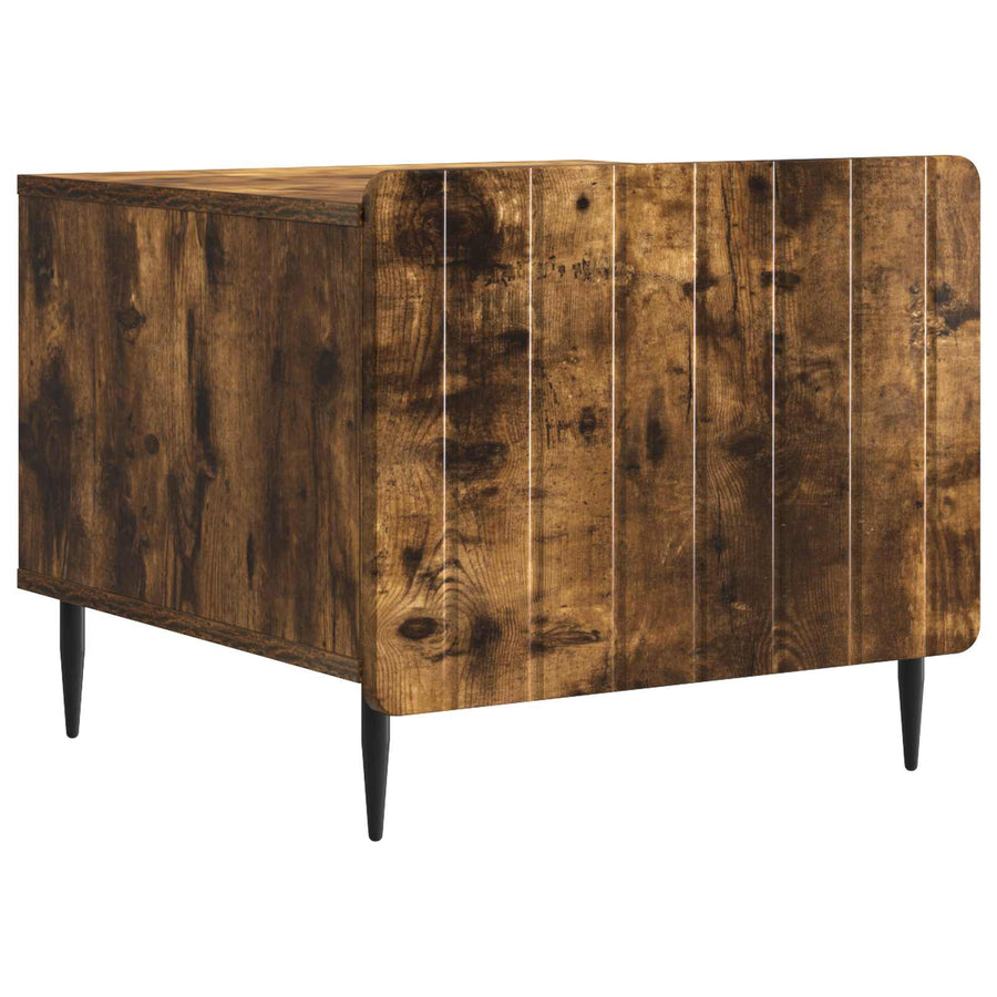 Salontafel met lade Gerookt eiken 49 x 50 x 42 cm Bewerkt hout