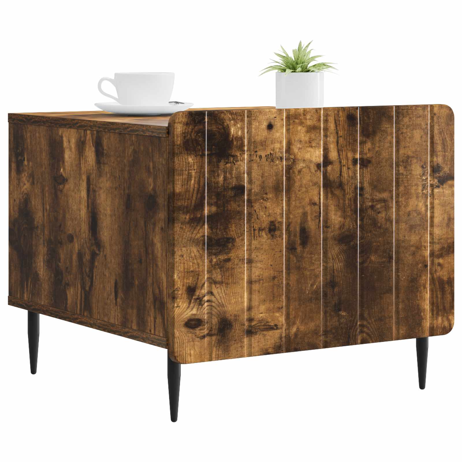 Salontafel met lade Gerookt eiken 49 x 50 x 42 cm Bewerkt hout