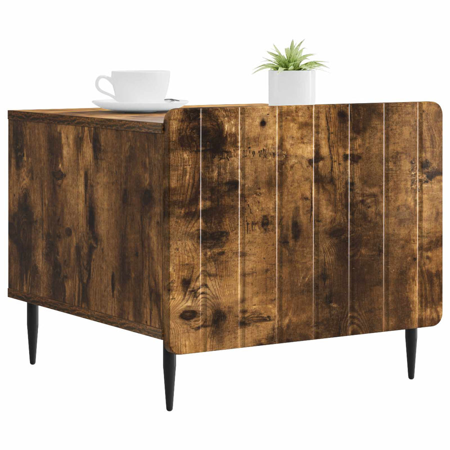 Salontafel met lade Gerookt eiken 49 x 50 x 42 cm Bewerkt hout