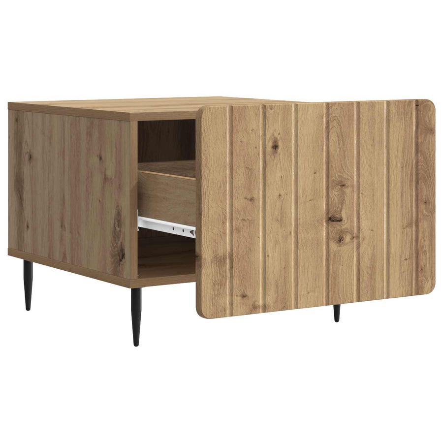 Salontafel Artisanaal eiken 49 x 50 x 42 cm Bewerkt hout