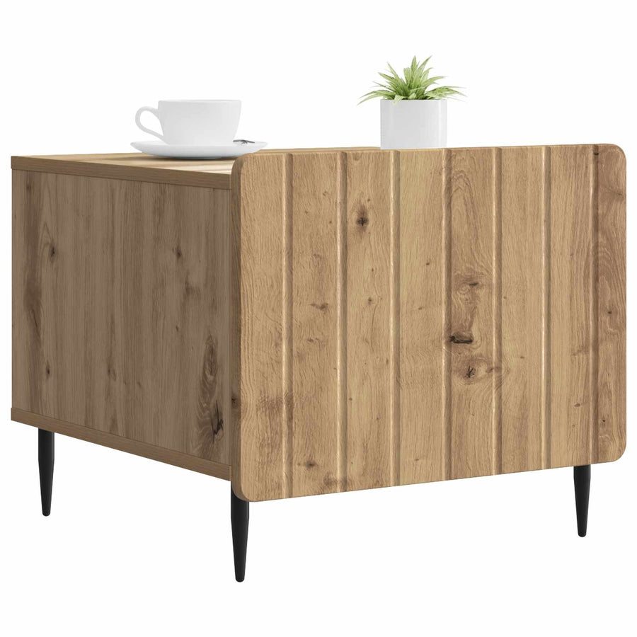 Salontafel Artisanaal eiken 49 x 50 x 42 cm Bewerkt hout