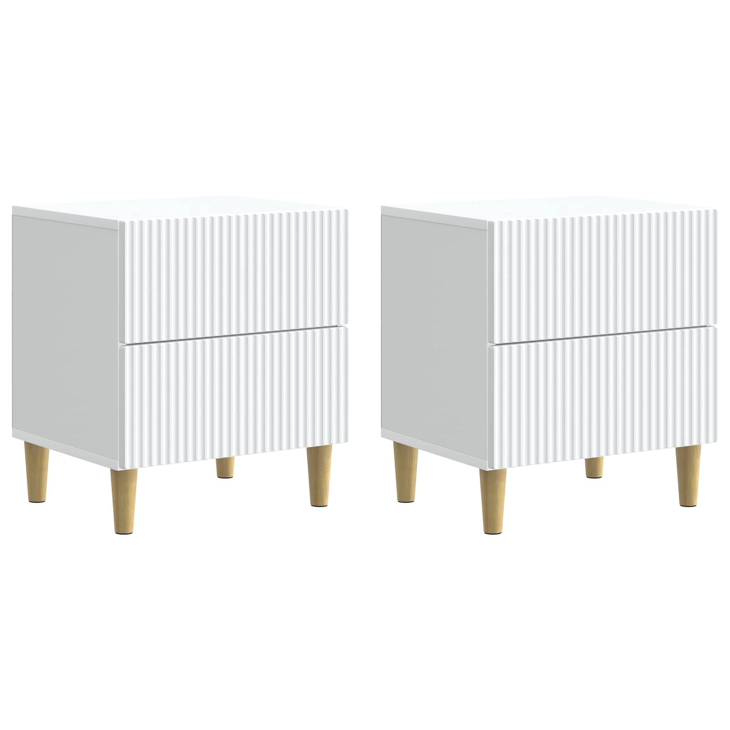 Nachtkastje met lade 2 pcs Wit 43 x 34,5 x 48 cm Bewerkt hout