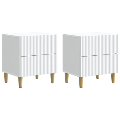 Nachtkastje met lade 2 pcs Wit 43 x 34,5 x 48 cm Bewerkt hout