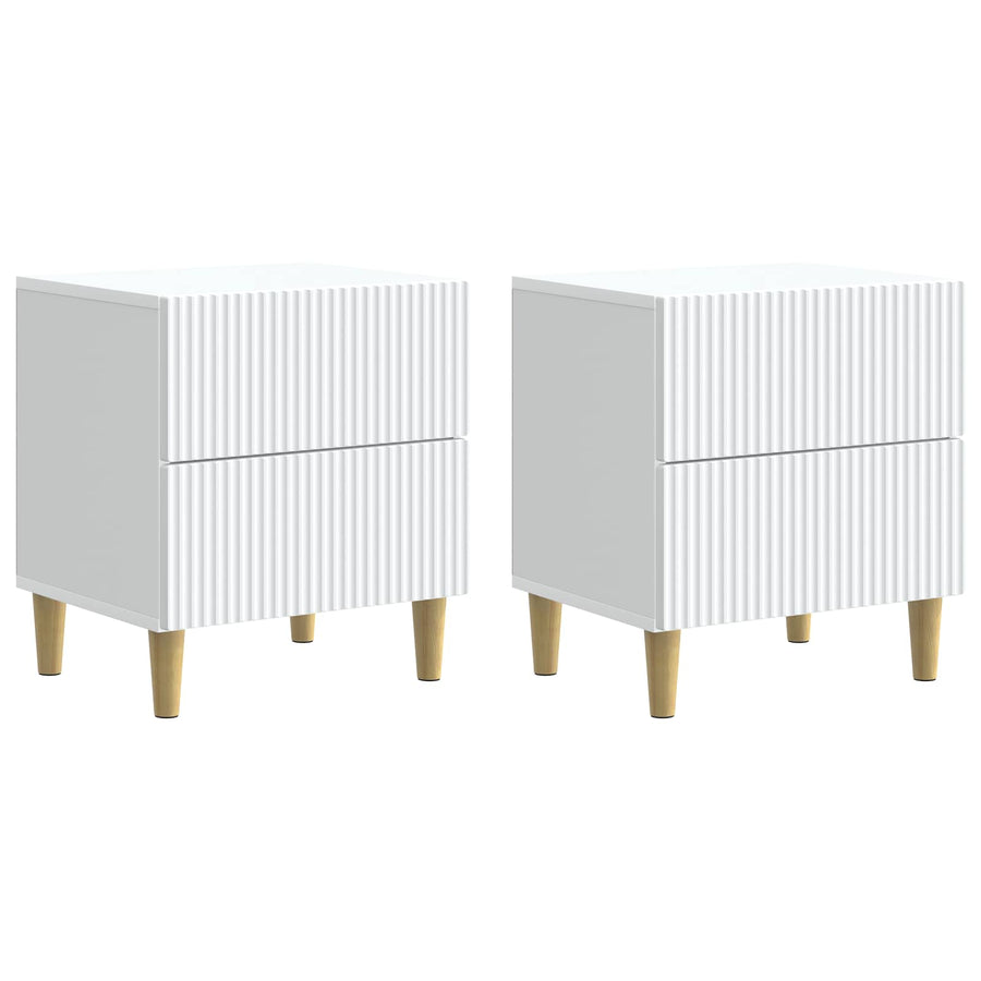 Nachtkastje met lade 2 pcs Wit 43 x 34,5 x 48 cm Bewerkt hout