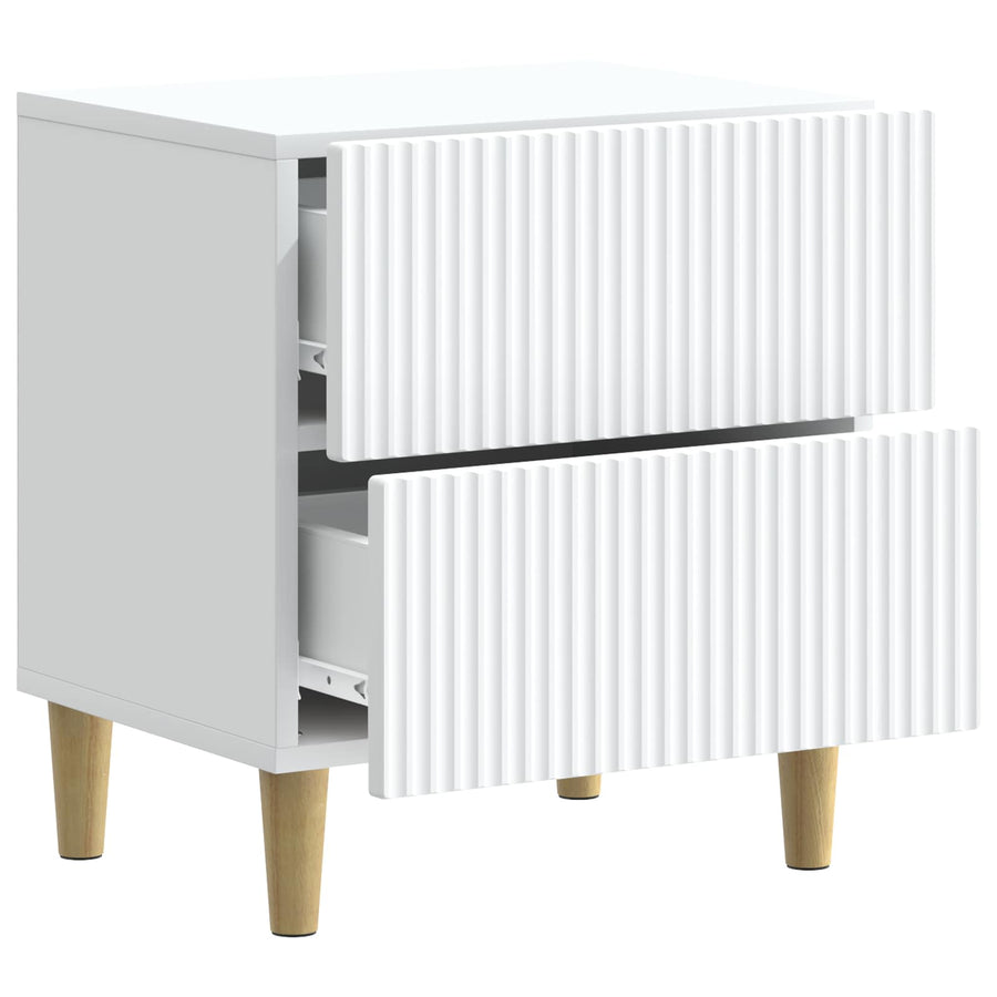Nachtkastje met lade 2 pcs Wit 43 x 34,5 x 48 cm Bewerkt hout
