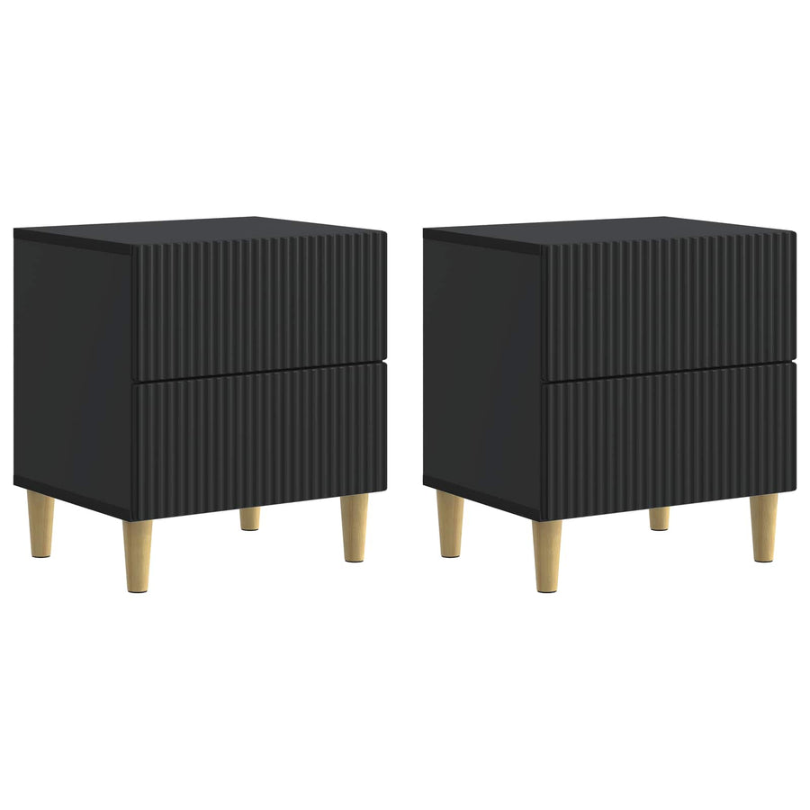 Nachtkastje met lade 2 pcs Zwart 43 x 34,5 x 48 cm Bewerkt hout
