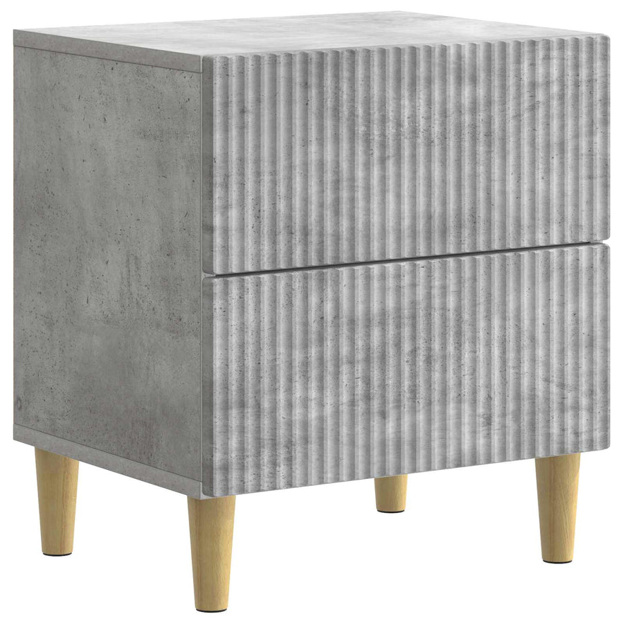 Nachtkastje met lade Betongrijs 43 x 34,5 x 48 cm Bewerkt hout