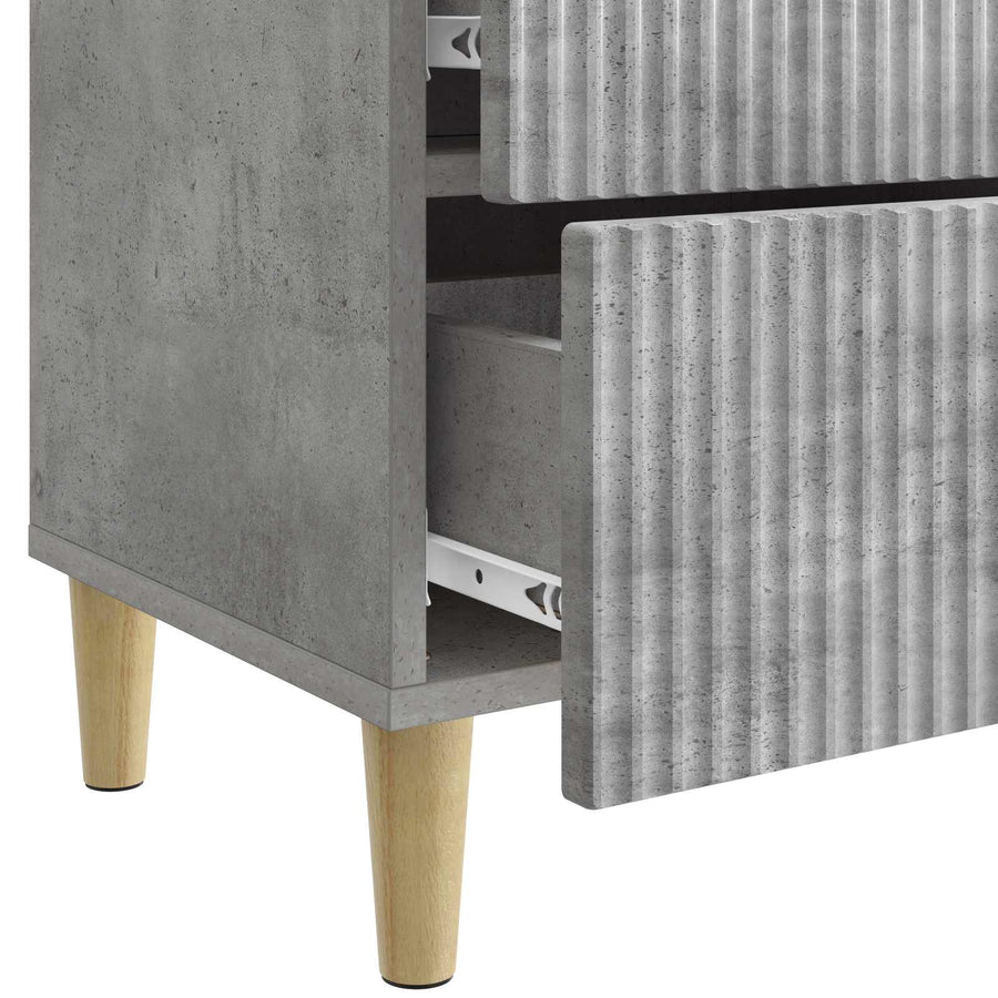 Nachtkastje 2 pcs Betongrijs 43 x 34,5 x 48 cm Bewerkt hout