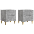 Nachtkastje 2 stuks betongrijs 43x34,5x48 cm bewerkt hout