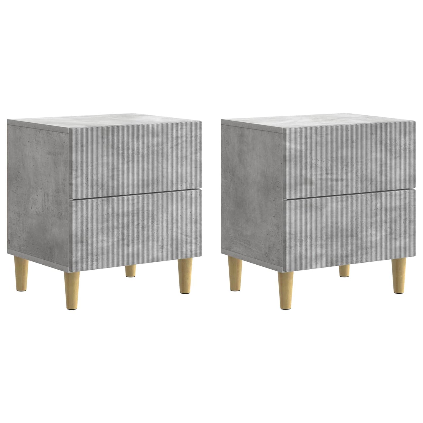 Nachtkastje 2 pcs Betongrijs 43 x 34,5 x 48 cm Bewerkt hout