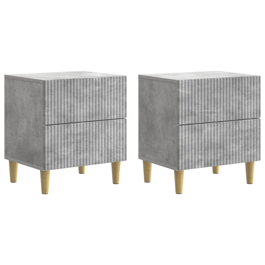Nachtkastje 2 pcs Betongrijs 43 x 34,5 x 48 cm Bewerkt hout